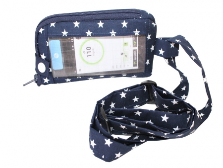 Tasche für DBLG1-Handset blau mit Sichtfenster als Umhängetasche